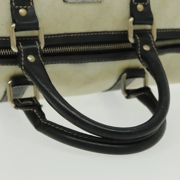 GUCCI GG Supreme Boston Bag PVC Leather White Black Gold 193603 Auth 96410 - Picture 8 of 16